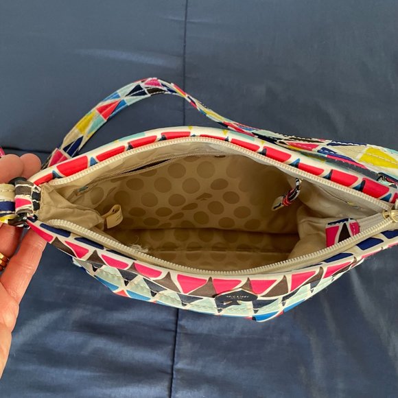 Kate Spade Geometric Print Crossbody Fabric Satchel - Picture 3 of 4